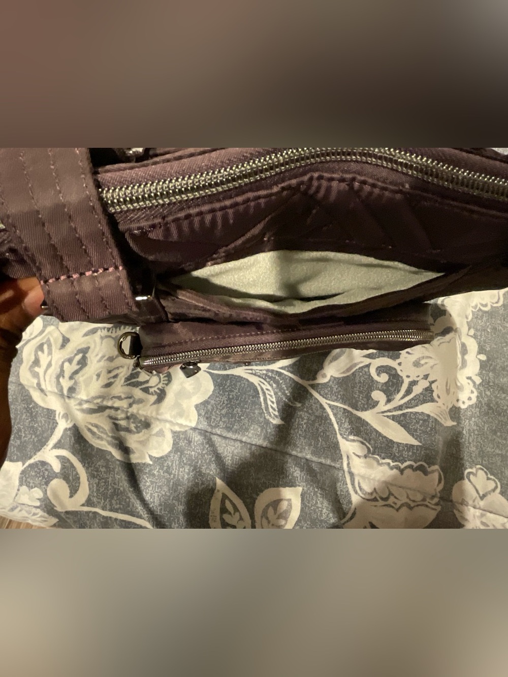 NWOT Catamaran Tote Bag & Removable Pouch, Plum - Picture 5 of 10